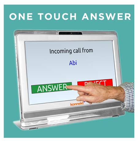 One Touch Video Phone: One Touch för att svara nära och kära
