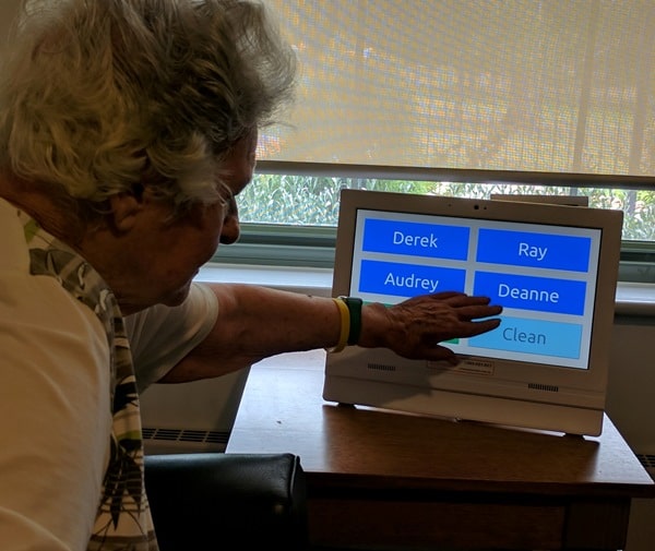 June calls granddaughter Deanne on her one-touch Konnekt Videophone