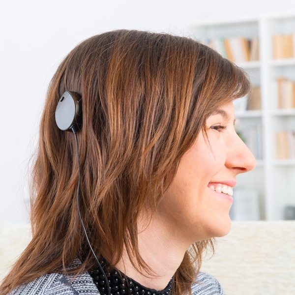 Girl with a Cochlear implant