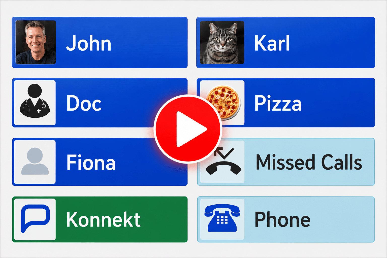 Videophone screen that includes a "Missed Calls" button