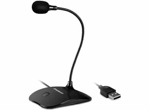 USB desktop microphone with flexible neck and mute button