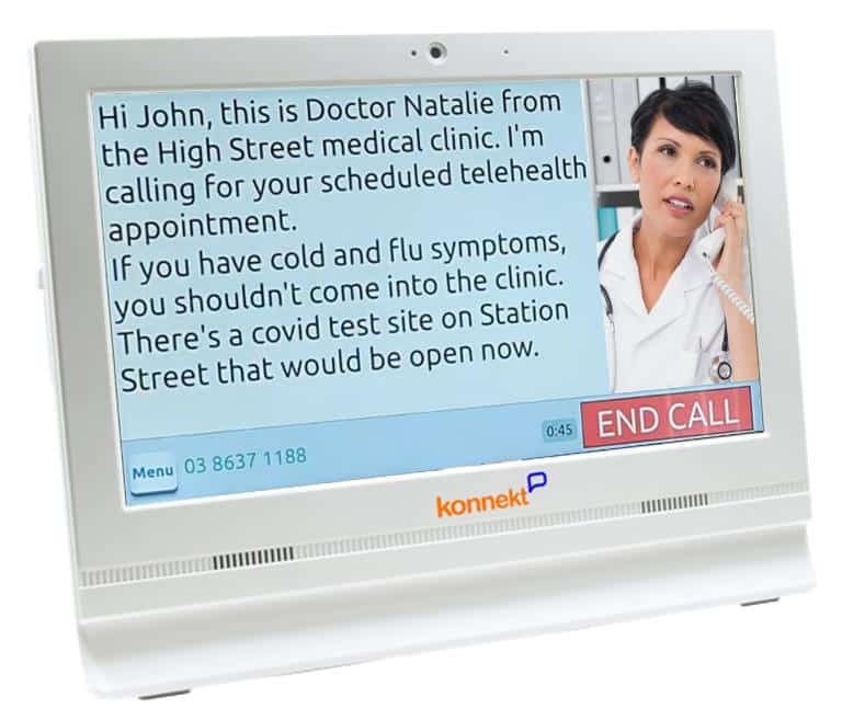 Captioned video call with a health professional