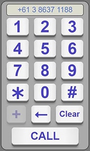 Набор номера с экранной клавиатурой