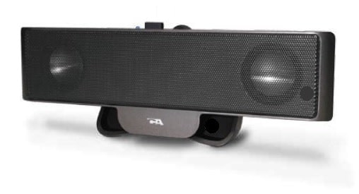 powered external speaker with on/off switch and volume control